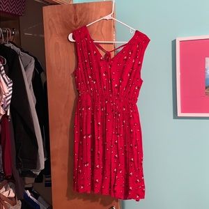 madewell red floral dress